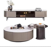 Mesa para Centro De Sala Large and Small Round Coffee Table Rock Plate Tea Table Home Small Household Coffee Table TV Cabinet Combination Coffee Table