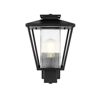 Gaul One Light Outdoor Wall Sconce Black by Lighting Design – Iron, Black, Model OD306W15BK