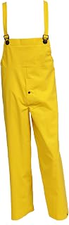 TINGLEY O53107 Industrial Work Overalls, XL, Yellow | 35 mm PVC on Polyester, Waterproof Weather Resistant Workwear, Adjustable Elastic Suspenders, Snap fly front overalls
