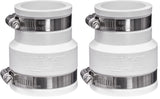 1056-215 Reducing 2-in. x 1-1/2-in. Flexible PVC Pipe Coupling for Cast Iron and Plastic Plumbing Connections in White (Pack of 2) by Fernco – Model 1056-215W