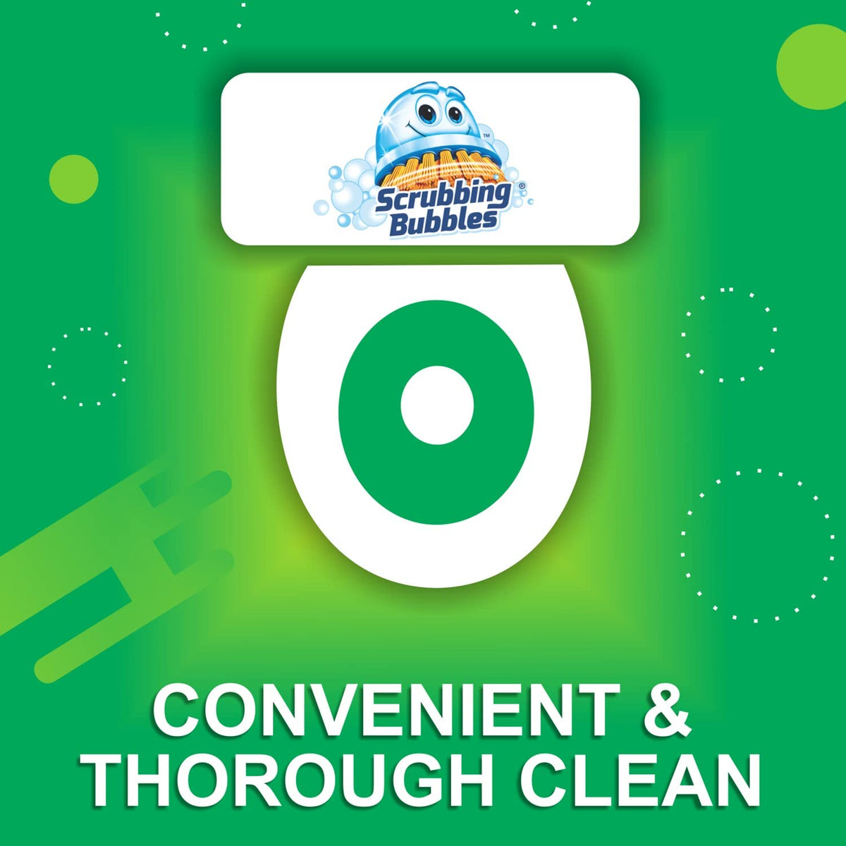 Fresh Toilet Brush Refills - 8 Counts by Scrubbing Bubbles – 1 Count (Pack of 8), Pack of 8, Model 656923