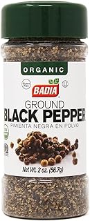Badia Organic Ground Black Pepper 2 oz – Bold & Aromatic Fine Black Pepper Powder for Cooking, Seasoning & Marinades