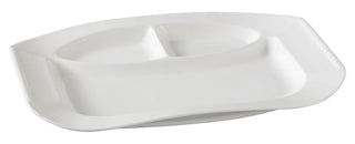 3-Compartment Plate by Yanco – Large, Porcelain, Bone White, Pack of 12, Model PS-2014