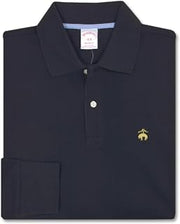 Brooks Brothers Mens Original Fit All Mesh Cotton Long Sleeve Polo Shirt,