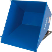 Steel Self-Dumping Forklift Hopper with Bump Release by Global Industrial – 61.62"L x 41.31"W x 42.69"H, 1.0 cubic_yards, Alloy Steel, Blue & Black, Model 989024