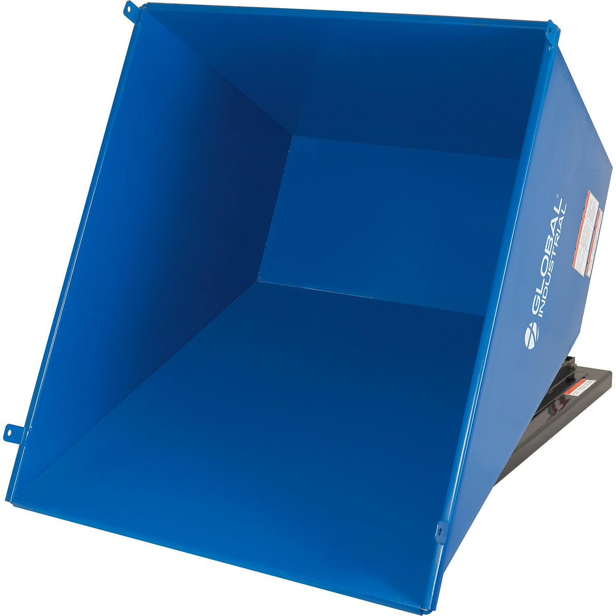 Steel Self-Dumping Forklift Hopper with Bump Release by Global Industrial – 61.62"L x 41.31"W x 42.69"H, 1.0 cubic_yards, Alloy Steel, Blue & Black, Model 989024