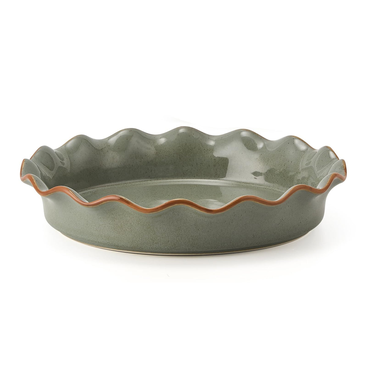 Siducal Ceramic Pie Pan, 10.5 Inch Deep Dish, Green