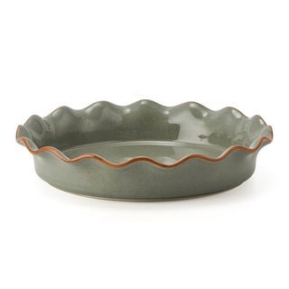 Siducal Ceramic Pie Pan, 10.5 Inch Deep Dish, Green