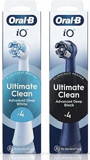 Oral-B Ultimate Clean Brush Heads Black 4 Count & White 4 Count