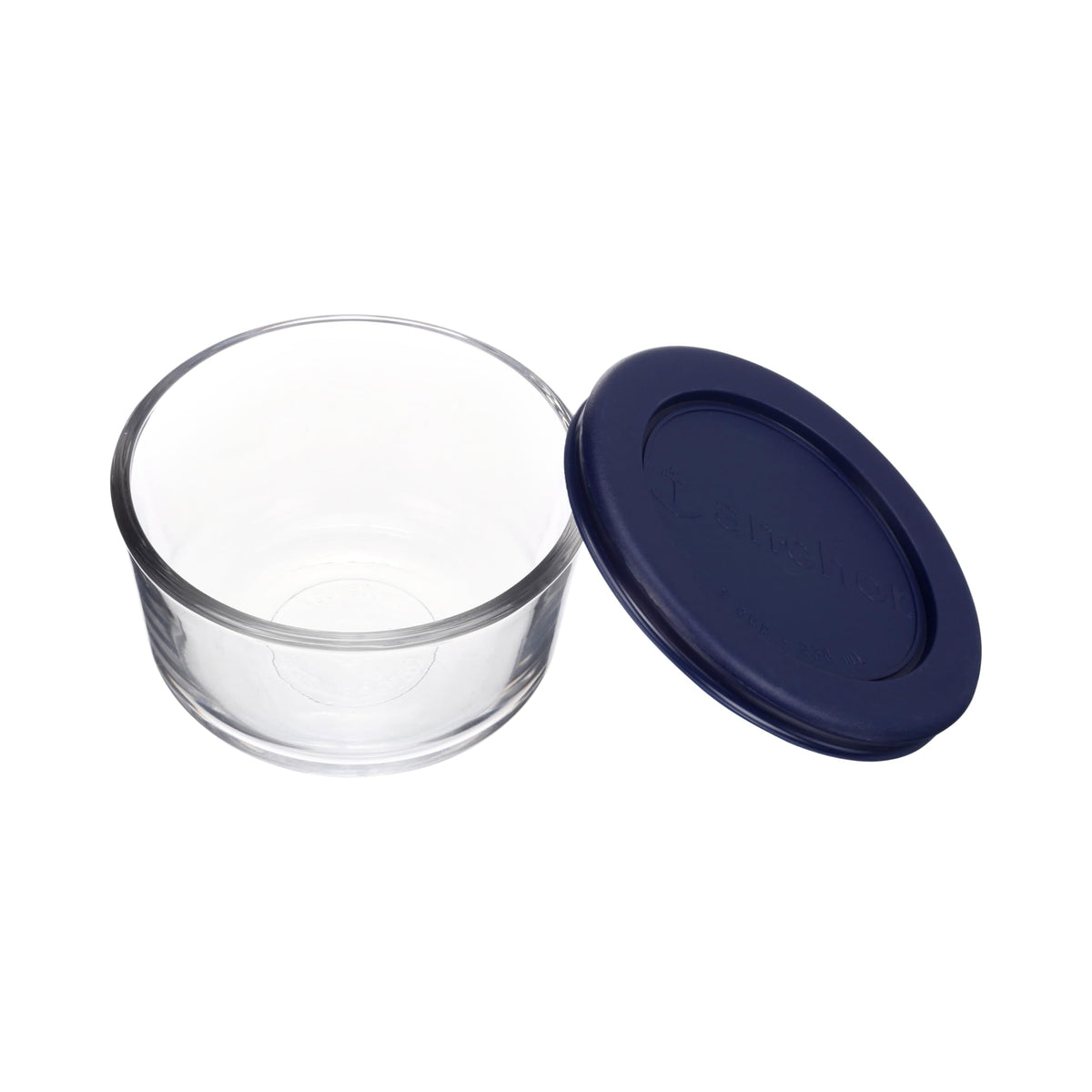 Hocking 1-Cup Kitchen Storage with Lid by Anchor – 5.25 inches (H) x 3.5 inches (W), 1.0 cups, Glass, Blue, Model ACH.GW85905