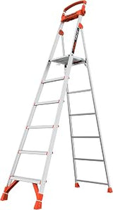 Little Giant Xtra Lite Plus 8 ft Aluminum Stepladder, 15328-001 | Ultra Lightweight Ladder, Full-Size Standing Platform, Wide Anti Slip Steps, Tool Top Cap, Type IAA 375 lbs. Rating