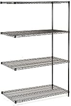Nexel Black Epoxy, 4 Tier, Wire Shelving Add-On Unit, 54"W x 24"D x 86"H