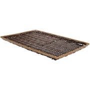 Two -Tone Beige Storage Basket- 18"L x 26"W x 1"H by HUBERT – Plastic, Brown, Model K2000-26SFT DB