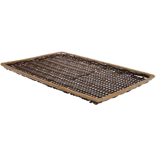 Two -Tone Beige Storage Basket- 18"L x 26"W x 1"H by HUBERT – Plastic, Brown, Model K2000-26SFT DB