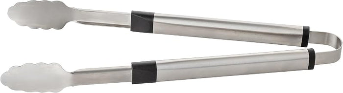 Tablecraft 12231 BBQ Grilling Tongs, 17” Stainless Steel, Heavy-Duty One-Piece Design, Outdoor Grill & Kitchen Food Handling, Rust Resistant