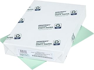 AbilityOne Dual Purpose Xerographic Copy Paper - 8 1/2" x 11", Green 7530-01-147-6812: Box, 10 Item(s)