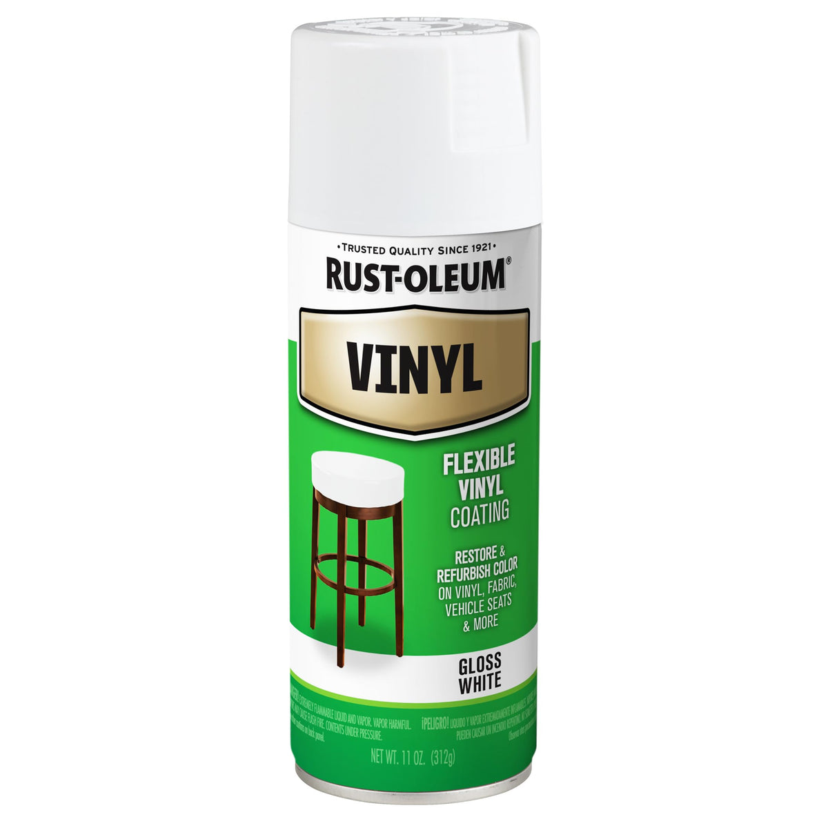 Vinyl White Spray Paint by Rust-Oleum – 11 Fl Oz (Pack of 1), Plastic, White, Model 1911830