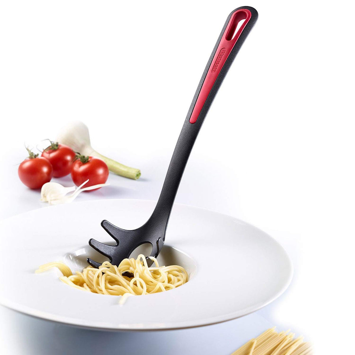Gallant Plus Spaghetti Spoon PPA TPE by Westmark – 30.5 x 6.2 x 6.3 cm, Plastic, Black/Red, Model 29602275