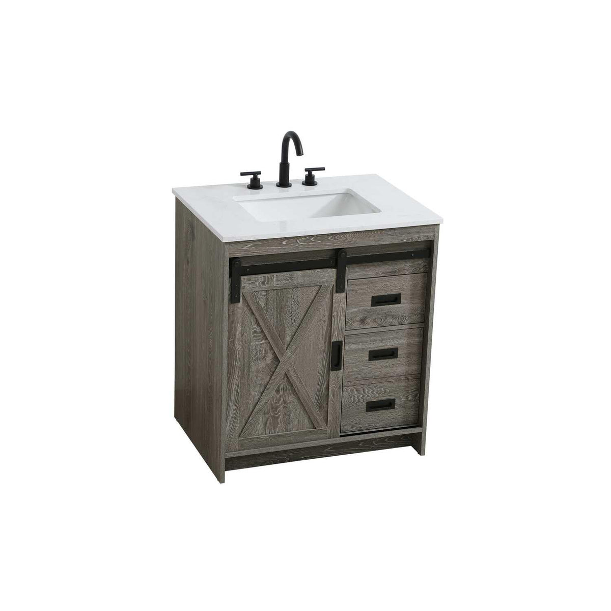 Austin Bathroom Vanity Rustic Grey by Lighting Design – Engineered Wood, Rustic Grey, Model VF90530RG
