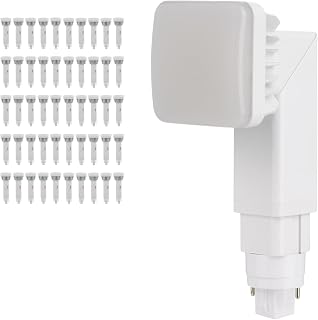 Satco S21411 9W LED PL Lamp, 5CCT Selectable (2700K-5000K), G24d 2-Pin Base, 1100 Lumens, Universal Mount, Type A+B Ballast Compatible or Bypass, 120-277V, White Finish (50 Pack)