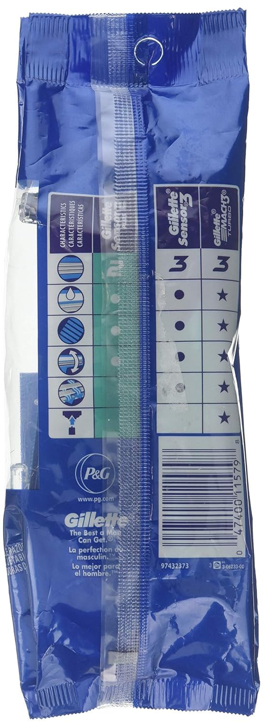 Mens Sensor Plus 2 Razor Disposable 10 Count (Pack of 2) by Gillette – 10 Count (Pack of 2), Chromium, Blue, Pack of 2, Model 11579