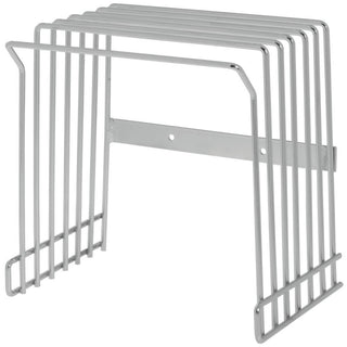 Metal Wire Wall Mount Cutting Board Rack - 9 1/2"L x 7 3/8"D x 10 1/2"H by HUBERT – 9.5 x 7.375 x 10.5 inches, Stainless Steel, Silver, Model WCH0402