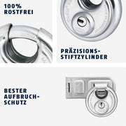 ABUS 90mm / Single / Silver Keyed Padlocks