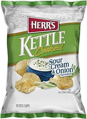 Kettle Cooked Chips (Herr's Kettle Cooked Sour Cream & Onion Chips, 2.5 Oz 6 Pack)