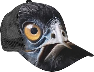 Mesh Trucker Hat Adjustable Snapback Hat for Men Women Baseball Cap | Emu Dad Hat Breathable Quick Dry Outdoor Beach Cap Casual Summer Sun Hat