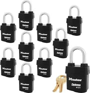 Master Lock Ten (10) High Security Pro Series Padlocks w/20 Keys, 6121NKALF w/BumpStop Technology