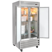 39 1/2" Two Section Reach In Refrigerator - (2) Left/Right Hinge Solid Doors by MOTAK – 41.93x31.89x83.46, In Description, Check Images, Model MSD-2DR-BAL-35-X