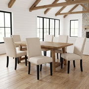 Solid Wood Dining Chairs Set of by Starlight Canyon Home – Solid + Manufactured Wood, Beige, Pack of 6
