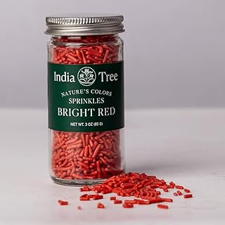 Bright Red Sprinkles – Vegan, Non‑GMO, Dye‑Free, Allergen‑Free, 3 oz Jar – India Tree Nature’s Colors