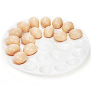 Foraineam Porcelain Deviled Egg Platter, 12.6 Inches, White 2 Pack
