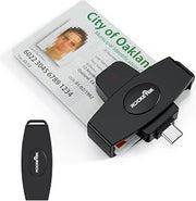 Type C CAC Reader, DOD Military USB C Common Access CAC Card Reader, Mini Portable USB Smartfold Type C Smart Card Reader SIM Card Reader Compatible with Windows, Mac OS