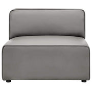 Mingle Vegan Leather Sectional Sofa Armless Chair in Gray by Modway – Armless Chair, Polyvinyl Chloride, Grey, Model EEI-4623-GRY
