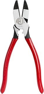 Jonard Tools JIC-685 Electrician Pliers with Cooper Sleeve Crimper and Fish Tape Puller for Copper, Aluminum, and Other Soft Metals, 9-1/2" Length