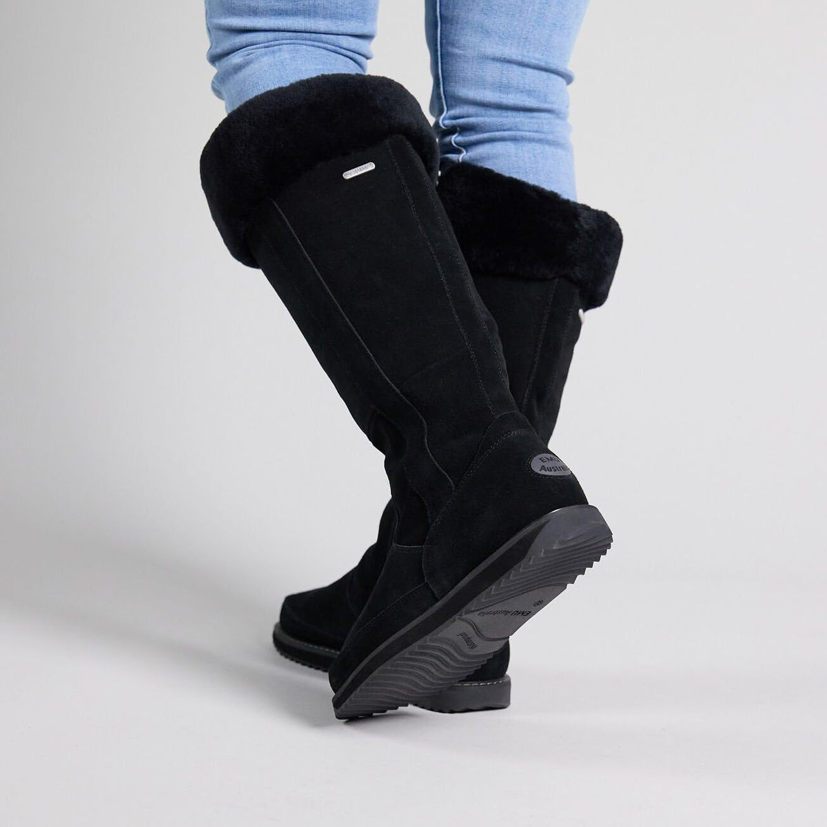Australia - Womens Boot by EMU – 7, Suede, Sheepskin, Black, Model Georgi
