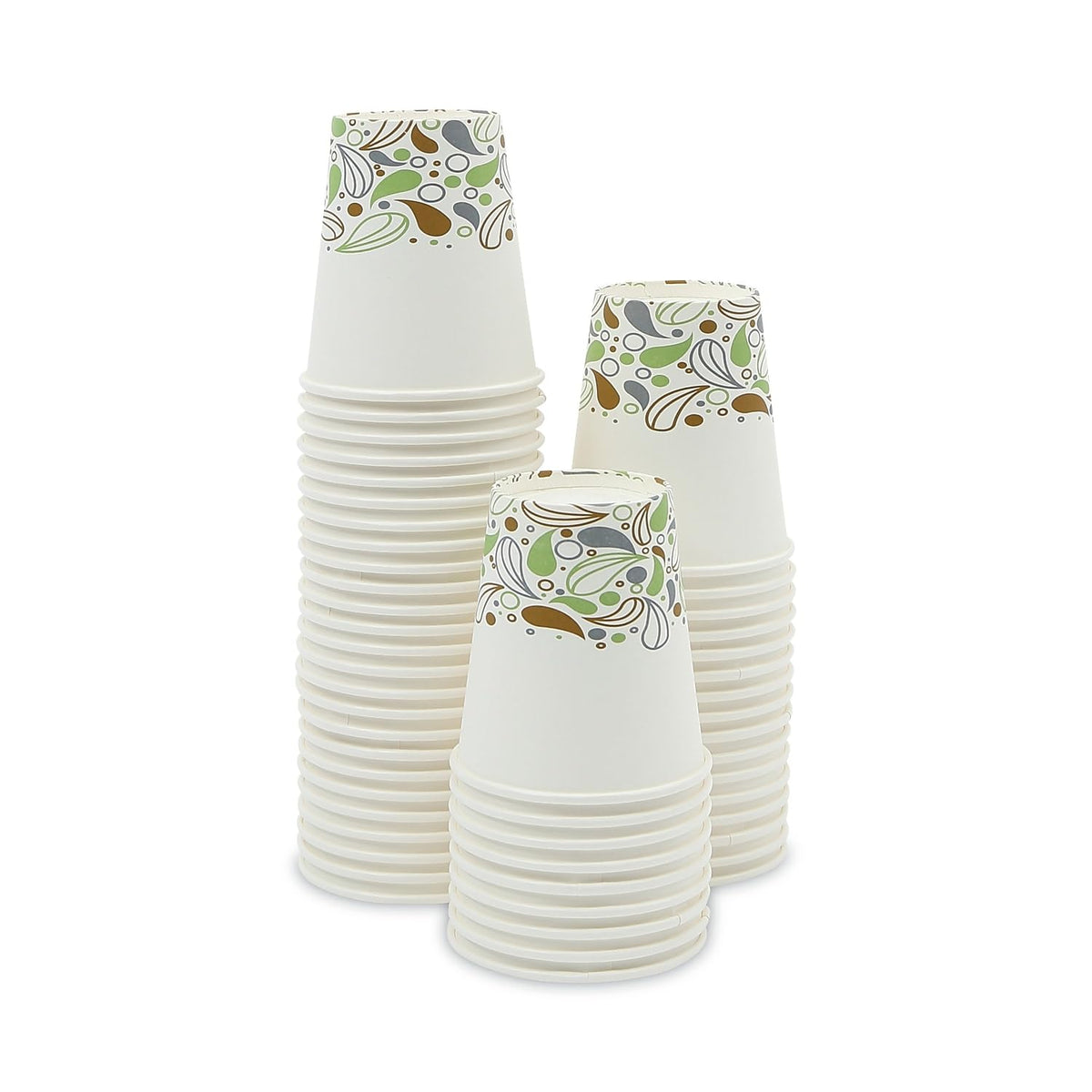 Deerfield Printed Paper Hot Cups by Boardwalk – 10 Ounces, 10.0 fluid_ounces, Paper, Green