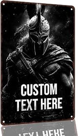 Ancient Spartan Warrior Custom Text Aluminum Wall Sign, 8 x 12 Inch