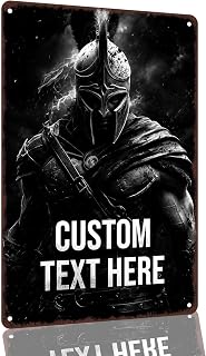 Ancient Spartan Warrior Custom Text Aluminum Wall Sign, 8 x 12 Inch