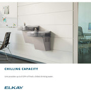 Cooler Wall Mount ADA Non-Filtered by Elkay – 8 gallons, Vinyl, Light Gray Granite, Model EZS8LF