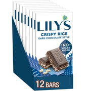Lily's Crispy Rice Dark Chocolate Style / 3 Ounce (Pack of 12) / Dark Brown Candy & Chocolate Bars