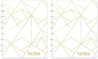 Blueline MiracleBind Notebook, Gold Collection, White, Large, 11 x 9 1/16 inches (AF3100.01) (Pack of 2)