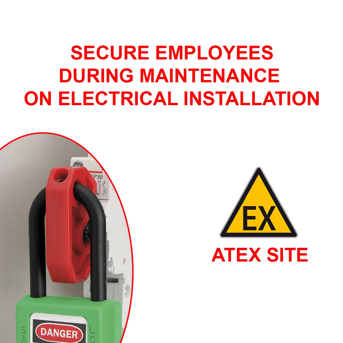 Lockout Tagout Miniature Circuit Breaker Lockout by Master Lock – Universal Toggles, Plastic, Red, Model S2393