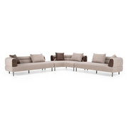 Plume - Modern Brown Fabric Sectional Sofa by Limari Home – Fabric, Brown, Model LIM-83146
