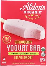 Aldens Organic Strawberry Yogurt Bar, 2.5 Fluid Ounce - 4 count per pack -- 12 packs per case.