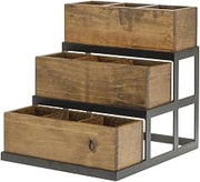 HUBERT Reclaimed Wood Condiment Holder - 11 1/2"L x 13"W x 12 1.2"H