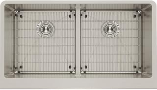 Elkay Crosstown 16 Gauge Stainless Steel 35-7/8" x 20-5/16" x 9" Double Bowl Farmhouse Sink Kit with Aqua Divide for Interchangeable Apron