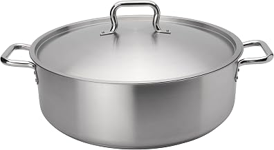 Browne Foodservice Elements 25 Quart Stainless Steel Brazier w/Cover, NSF